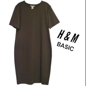 H & M Women's Midi Dress Short Sleeves Size L
